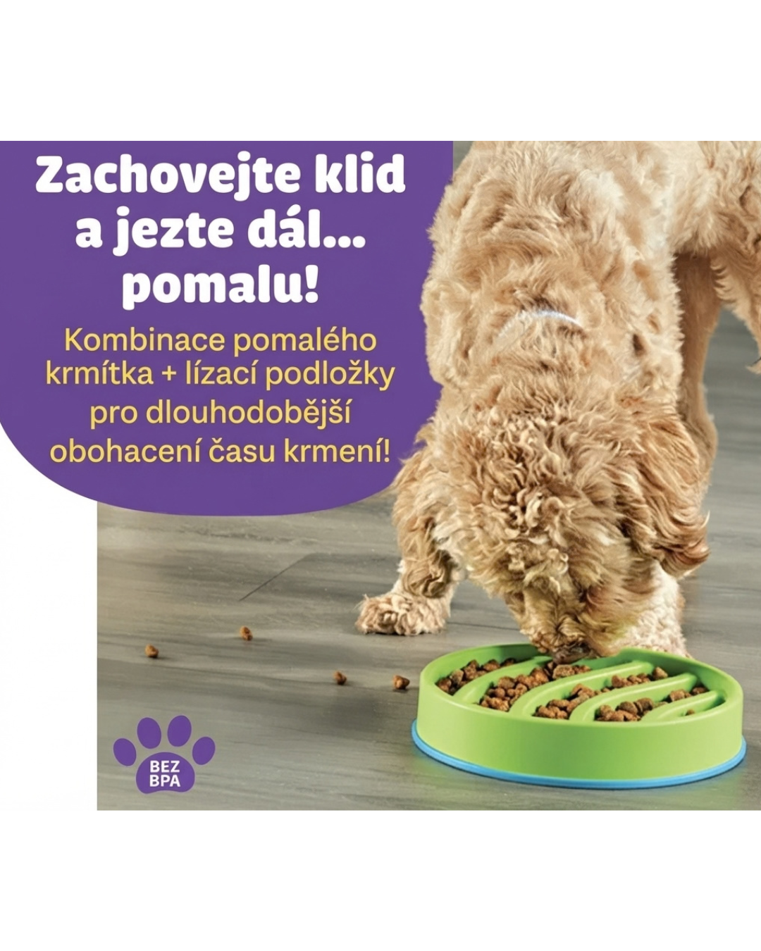 Brightkins – 2v1 zpomalovací miska a lízací podložka pro psy kulatá 2